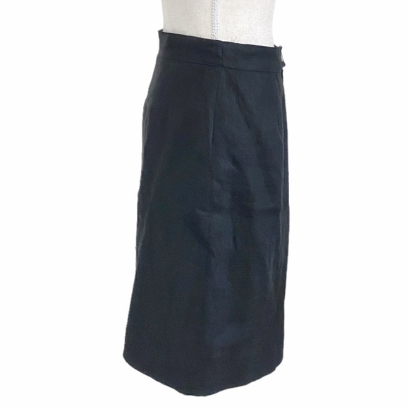 MAXMARA 100% LINEN BLACK HIGH RISE HIGH WAIST PENCIL SKIRT - 8 - Picture 3 of 9